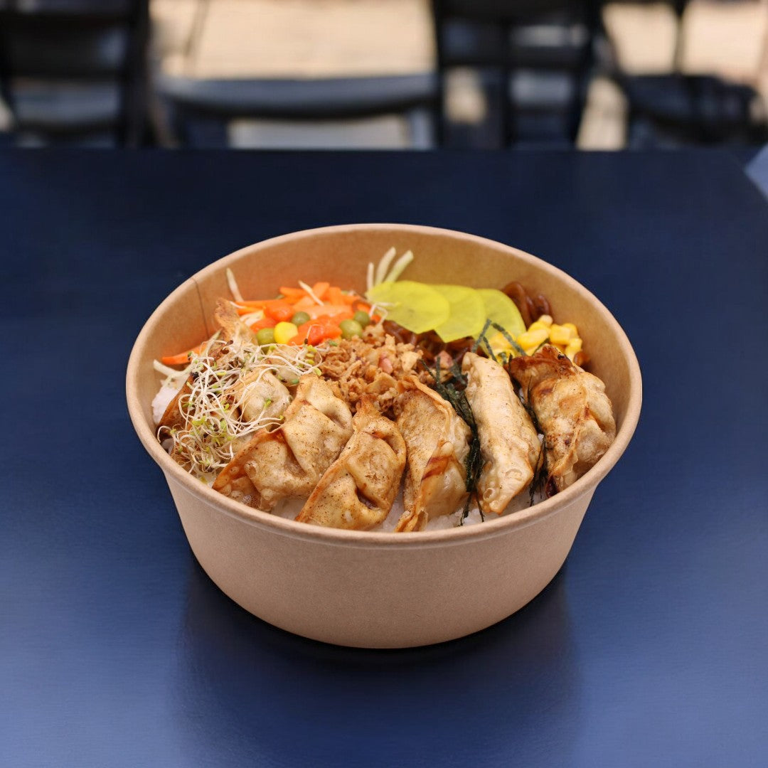 Korean Chicken Dumpling Rice Bowl
