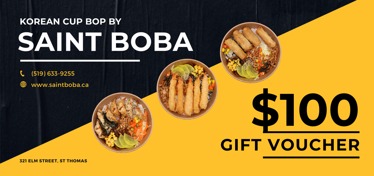Saint boba gift card $100