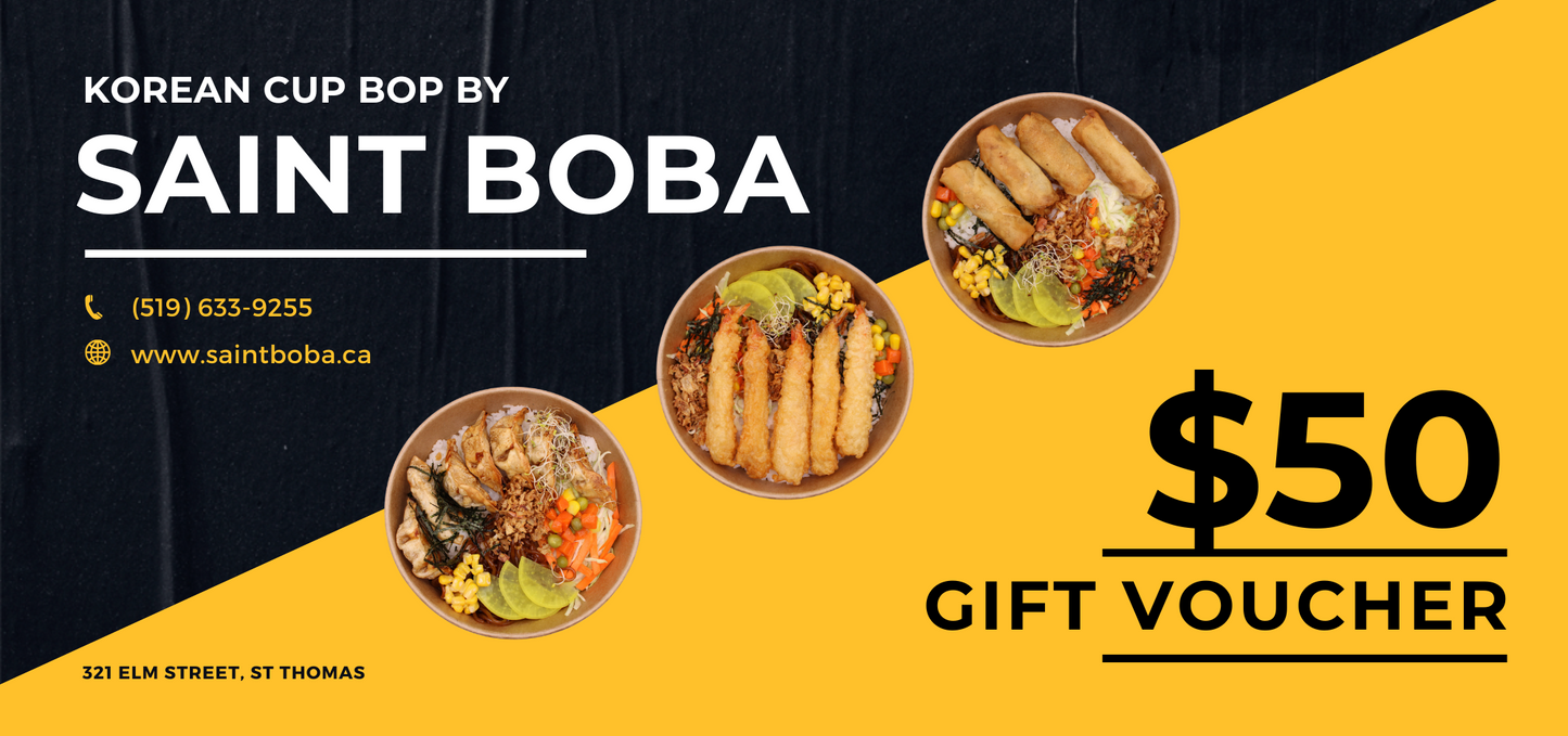 Saint boba gift card $50