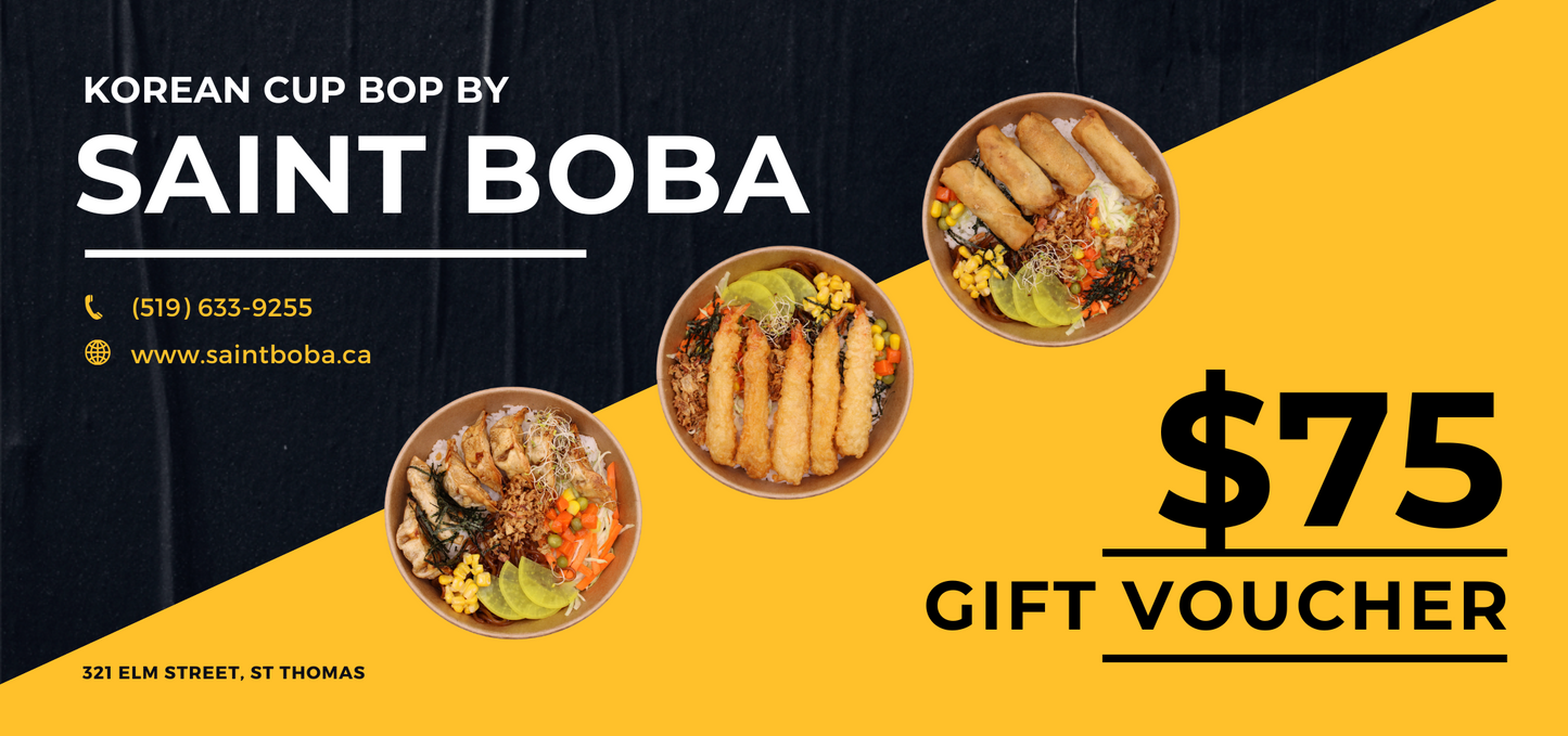 Saint boba gift card $75